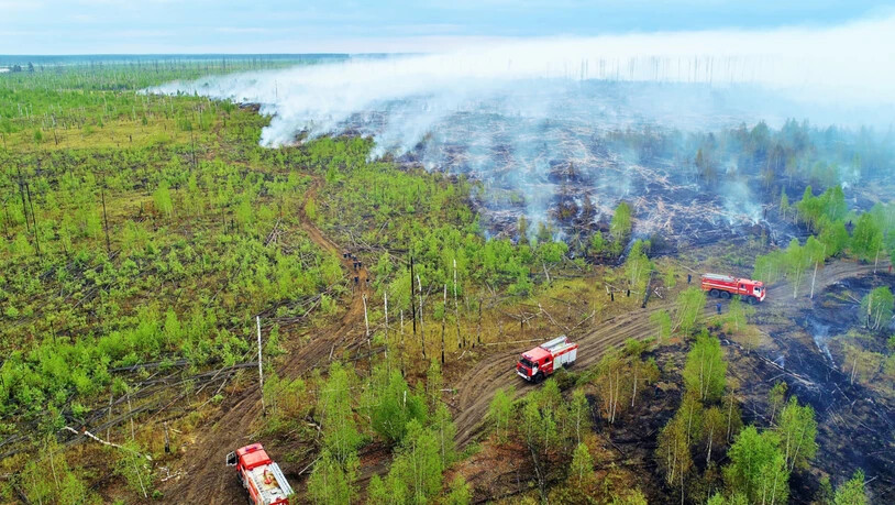 dpatopbilder - HANDOUT - Die Waldbrandsituation in Russland nimmt immer dramatischere Ausmaße an. Im flächenmäßig größten Land der Erde meldeten die Behörden am 07.08.2021 mehr als 250 Brände mit einer Gesamtfläche von mehr als drei Millionen Hektar…