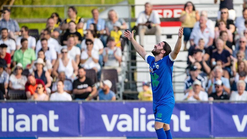 Der glücklichste Mensch im Raum Luzern: Stefano Izzo bejubelt das Littauer Ehrentor beim 1:4 gegen die Young Boys