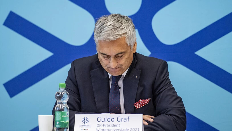 Der Luzerner Mitte-Regierungsrat Guido Graf gibt als OK-Präsident der Winteruniversiade 2021 die Nichtdurchführung des Sportanlasses bekannt.