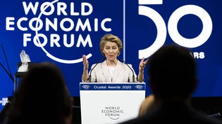 Ursula von der Leyen hielt eine Rede vor den WEF-Teilnehmern in Davos.
