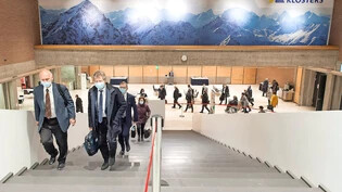 Bekannte Örtlichkeit: Auch im April steigen die Grossrätinnen  und Grossräte während den drei Sessionstagen die Treppen im Kongresszentrum in Davos hinauf und hinunter. 