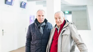 Josef Willi (links) und Stiafen Berther zu Besuch im Medienhaus in Chur.