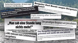 Der Bergsturz von Bondo vom 23. August 2017 bewegte die internationale Presse.