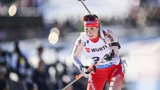 Volle Kraft voraus: Aita Gasparin ist im Dezember unterwegs beim ersten Heimweltcup in Lantsch/Lenz.